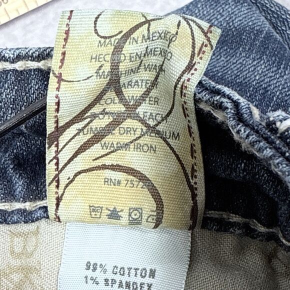 BKE Denim Culture Jeans Womens Sz 28x30 Distressed Stretch Boot Cut Med Wash - Picture 10 of 13